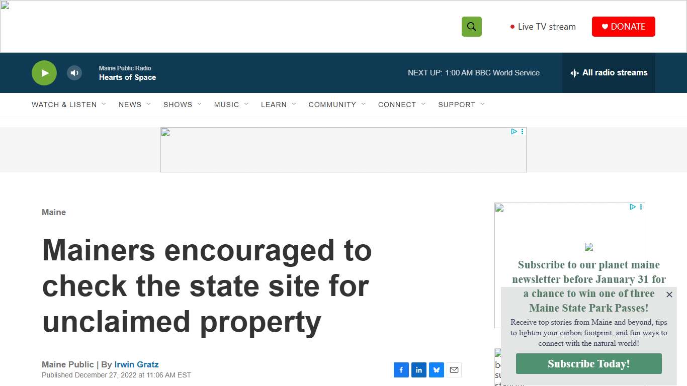 Mainers encouraged to check the state site for unclaimed property Maine Public